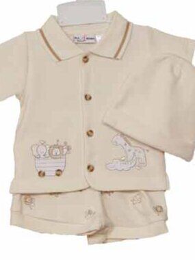 B.T. Kids - Baby Boys' Ivory Noah's Ark Short Set